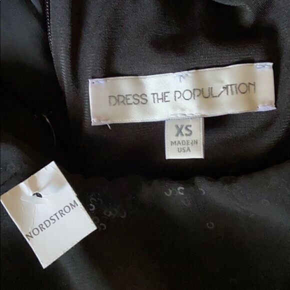 Dress The Population  Dress Black Sequin Peplum Dress New with Tags Sz XS - Picture 9 of 9